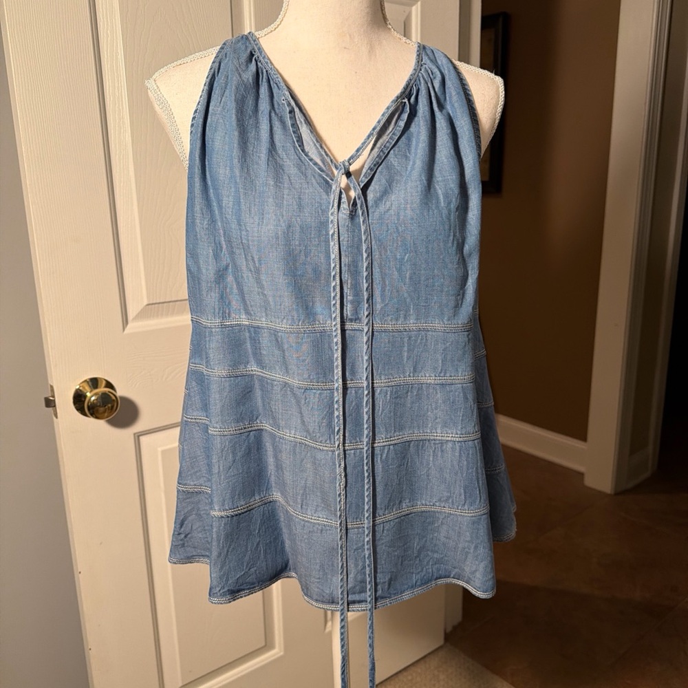 Current Air Light Blue Denim Blouse